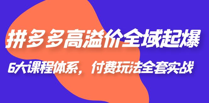 （6297期）拼多多-高溢价 全域 起爆，6大课程体系，付费玩法全套实战！(拼多多高溢价全域起爆实战课程全面解析市场、产品与付费策略)