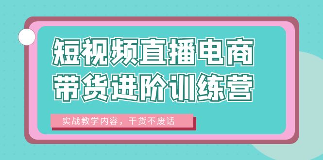 （6401期）短视频直播电商带货进阶训练营：实战教学内容，干货不废话！(深度解析短视频直播电商带货技巧，助力主播与商家提升业绩！)