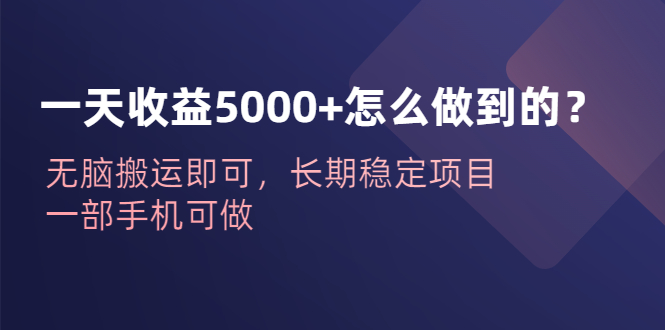 （6435期）一天收益5000+怎么做到的？无脑搬运即可，长期稳定项目，一部手机可做(如何在抖音快手发布表情包实现日收益5000+？)