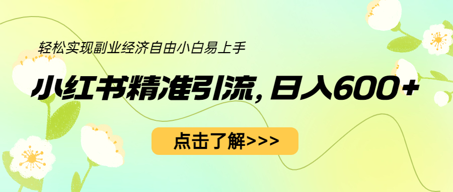 （6515期）小红书精准引流，小白日入600+，轻松实现副业经济自由（教程+1153G资源）(小红书精准引流教程小白也能日入600+，轻松实现副业经济自由)