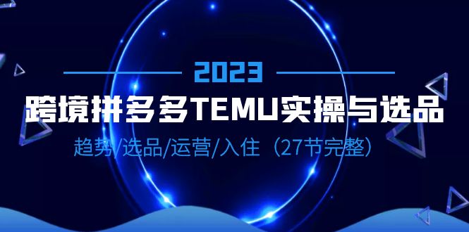 （6550期）2023跨境·拼多多·TEMU实操与选品，趋势·选品·运营·入住（27节完整）(全面解析2023年跨境·拼多多·TEMU实操与选品技巧)