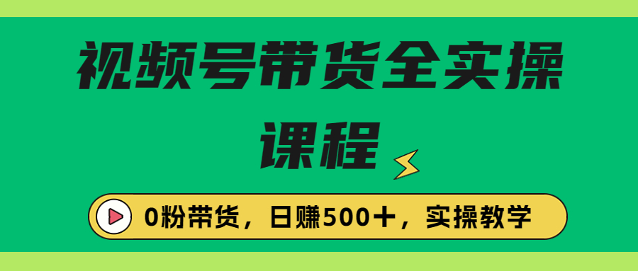 （6651期）收费1980的视频号带货保姆级全实操教程，0粉带货(视频号带货全攻略0粉丝也能轻松出单)