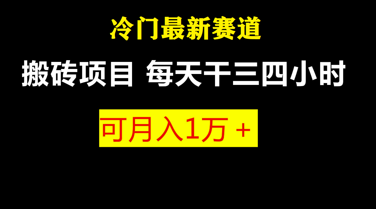 （6647期）最新冷门游戏搬砖项目，小白零基础也可以月入过万（附教程+软件）(最新冷门游戏搬砖项目，小白零基础月入过万)