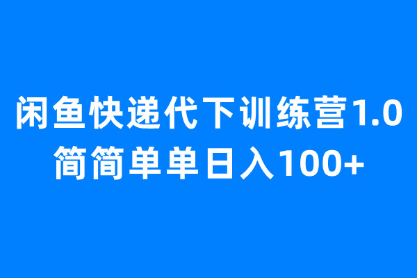 （6653期）闲鱼快递代下训练营1.0，简简单单日入100+(探索“闲鱼快递代下训练营1.0”如何简简单单日入100+)