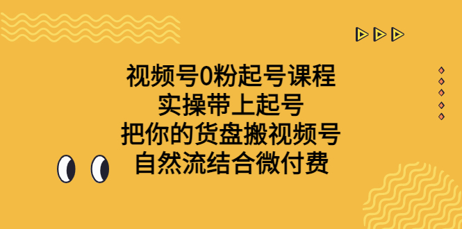 （6749期）视频号0粉起号课程 实操带上起号 把你的货盘搬视频号 自然流结合微付费(视频号0粉起号课程实操技巧助力小白人群提升销量)