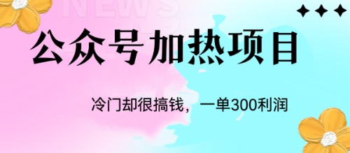 （6916期）冷门公众号加热项目，一单利润300+(探索冷门公众号加热项目，轻松赚取300元/单)