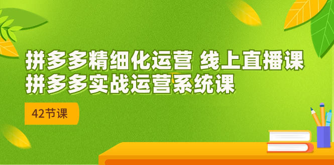 （7151期）2023年8月新课-拼多多精细化运营 线上直播课：拼多多实战运营系统课-42节(全面掌握拼多多精细化运营实战技巧)