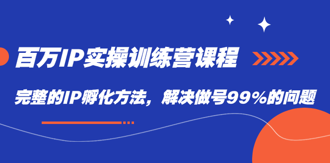 （7354期）百万IP实战训练营课程，完整的IP孵化方法，解决做号99%的问题(百万IP实战训练营打造成功商业IP的全面指南)