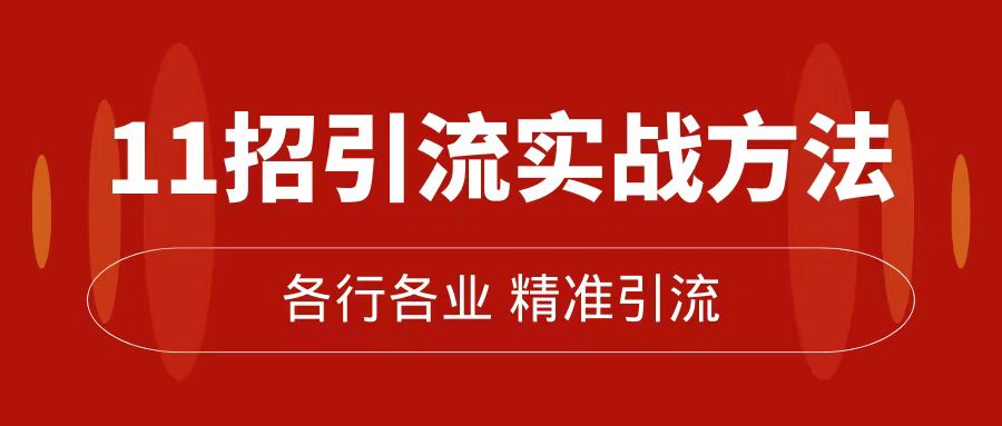 （7386期）精准引流术：11招引流实战方法，让你私域流量加到爆（11节课完整版）(精准引流术11招实战方法助你私域流量爆棚)