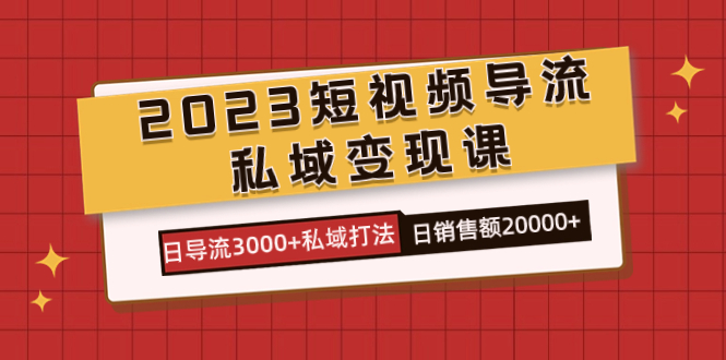 （7550期）2023短视频导流·私域变现课，日导流3000+私域打法  日销售额2w+(深度解析短视频导流与私域变现策略)