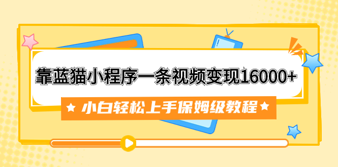 （7595期）靠蓝猫小程序一条视频变现16000+小白轻松上手保姆级教程（附166G资料素材）(小白轻松上手！蓝猫小程序保姆级教程助你实现视频变现16000+)