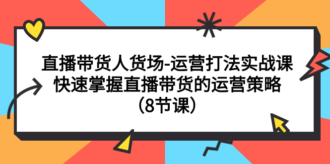 （7672期）直播带货人货场-运营打法实战课：快速掌握直播带货的运营策略（8节课）(快速掌握直播带货运营策略的实战课程)