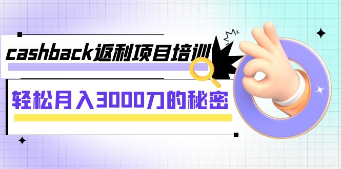 （7765期）cashback返利项目培训：轻松月入3000刀的秘密（8节课）(“7765期cashback返利项目培训轻松月入3000刀的秘密（8节课）”)