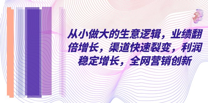 （8044期）从小 做大的生意逻辑，业绩翻倍增长，渠道快速裂变，利润稳定增长，全网…(《从小做大的生意逻辑》掌握企业发展的关键方法和路径)