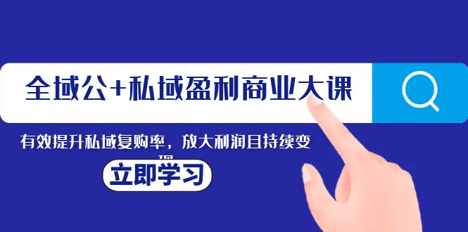 （8045期）全域公+私域盈利商业大课，有效提升私域复购率，放大利润且持续变现(全域公+私域盈利商业大课提升私域复购率，放大利润且持续变现)