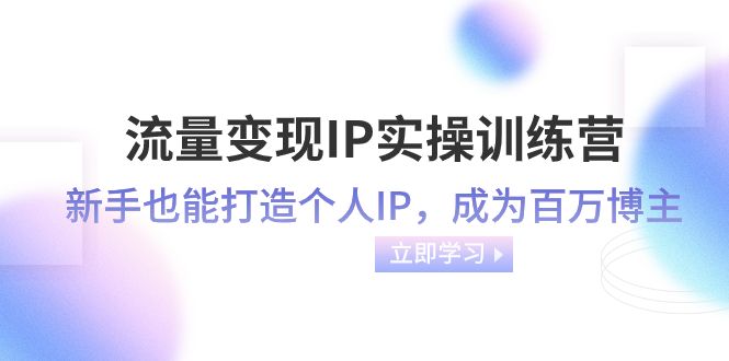 （8134期）流量变现-IP实操训练营：新手也能打造个人IP，成为百万 博主（46节课）(“（8134期）流量变现-IP实操训练营一站式解决个人IP打造与流量变现问题”)