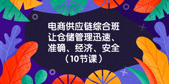 （8246期）电商-供应链综合班，让仓储管理迅速、准确、经济、安全！（10节课）(电商-供应链综合班10节课助你提升仓储管理效率与准确性)