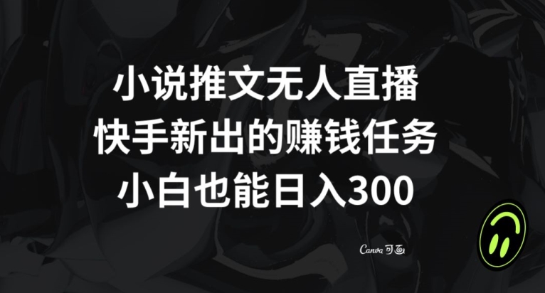 mp5478期-小说推文无人直播，快手新出的赚钱任务，小白也能日入300+【揭秘】(快手新赚钱任务揭秘小白也能日入300+)