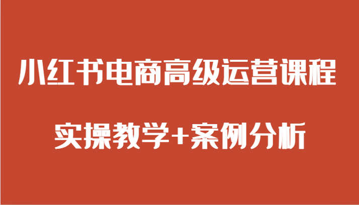 mp5546期-小红书电商高级运营课程 实操教学+案例分析(全面掌握小红书电商运营技巧，实现高效变现)