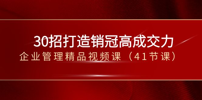 fy2415期-30招打造销冠高成交力-企业管理精品视频课（41节课）