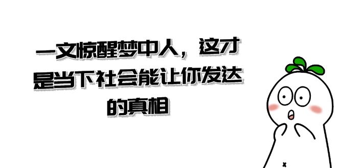 fy2419期-某公众号付费文章《一文惊醒梦中人，这才是当下社会能让你发达的真相》