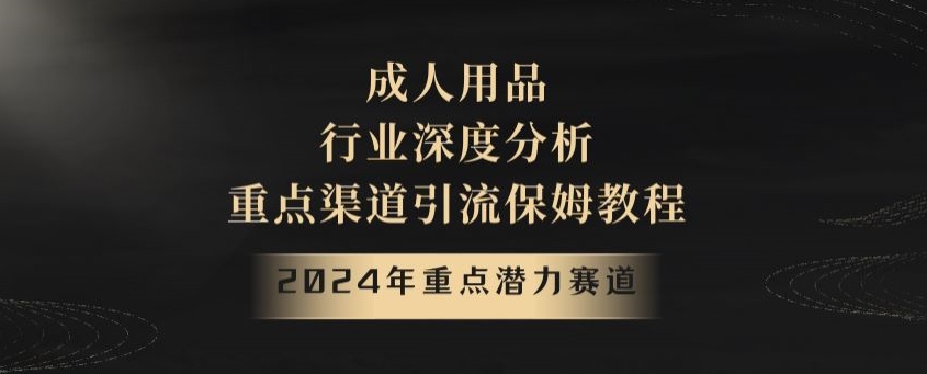 mp5821期-2024年重点潜力赛道，成人用品行业深度分析，重点渠道引流保姆教程【揭秘】