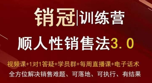 mp5852期-爆款！销冠训练营3.0之顺人性销售法，全方位解决销售难题、可落地、可执行、有结果