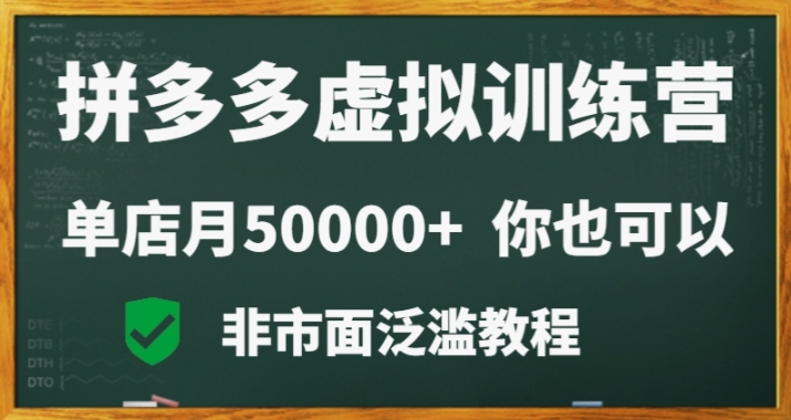 mp5947期-拼多多虚拟电商训练营月入30000+你也行，暴利稳定长久，副业首选