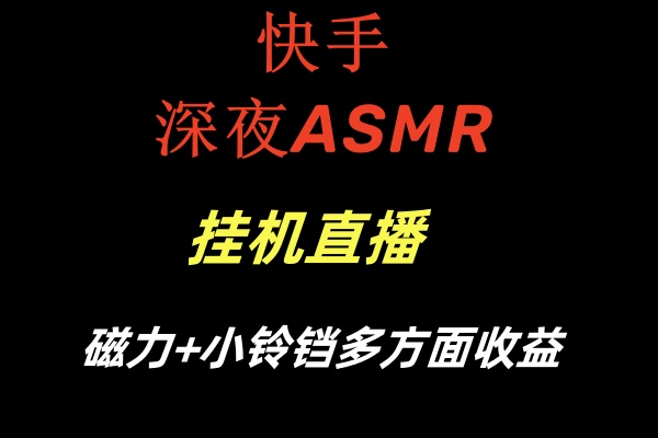 （8757期）快手深夜ASMR挂机直播磁力+小铃铛多方面收益(快手ASMR直播特点明显，吸引众多观众)