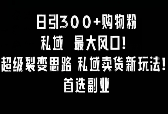 mp6434期-日引300+购物粉，超级裂变思路，私域卖货新玩法，小红书首选副业