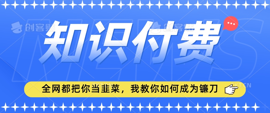 mp6520期-2024最新知识付费项目，小白也能轻松入局，全网都在教你做项目，我教你做镰刀