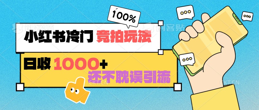 fy2764期-小红书冷门 竞拍玩法 日收1000+ 不耽误引流 可以做店铺 可以做私域