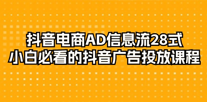 （9299期）抖音电商-AD信息流 28式，小白必看的抖音广告投放课程-29节