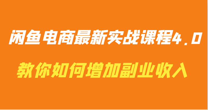 fy2883期-闲鱼电商最新实战课程4.0-教你如何快速增加副业收入