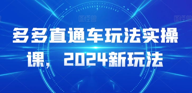 mp6830期-多多直通车玩法实操课，2024新玩法