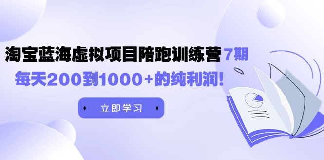 （9541期）黄岛主《淘宝蓝海虚拟项目陪跑训练营7期》每天200到1000+的纯利润