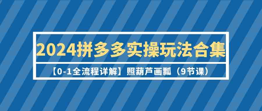 fy2990期-2024拼多多实操玩法合集【0-1全流程详解】照葫芦画瓢（9节课）