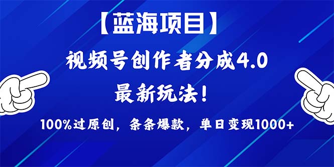 （9777期）2024蓝海项目视频号，最新方法， 100%过原创，条条爆款，单日变现1K+，…