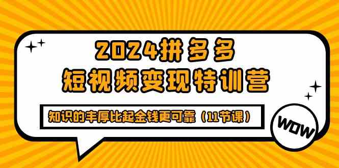 fy3528期-2024拼多多短视频变现特训营，知识的丰厚比起金钱更可靠（11节课）