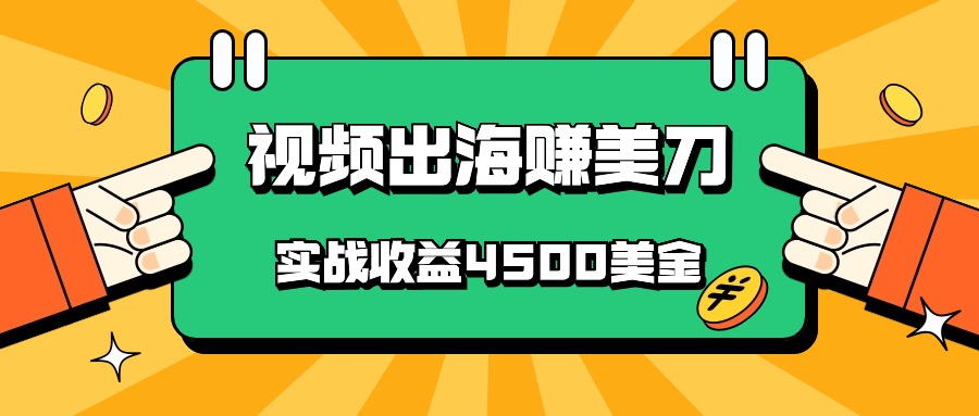 fy3602期-国内爆款视频出海赚美刀，实战收益4500美金，批量无脑搬运，无需经验直接上手