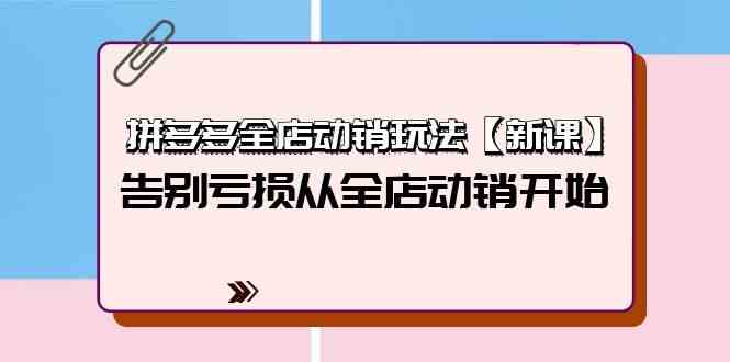 fy3605期-拼多多全店动销玩法【新课】，告别亏损从全店动销开始（4节视频课）