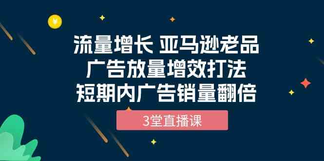 fy3692期-流量增长 亚马逊老品广告放量增效打法，短期内广告销量翻倍（3堂直播课）