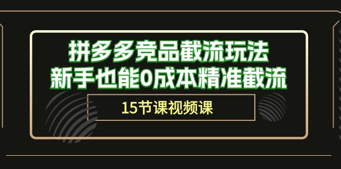 fy3797期-拼多多竞品截流玩法，新手也能0成本精准截流（15节课）