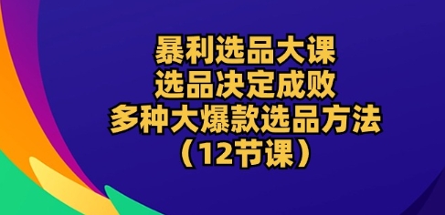 mp7992期-暴利选品大课：选品决定成败，教你多种大爆款选品方法(12节课)