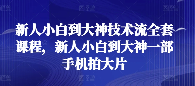 mp8095期-新人小白到大神技术流全套课程，新人小白到大神一部手机拍大片