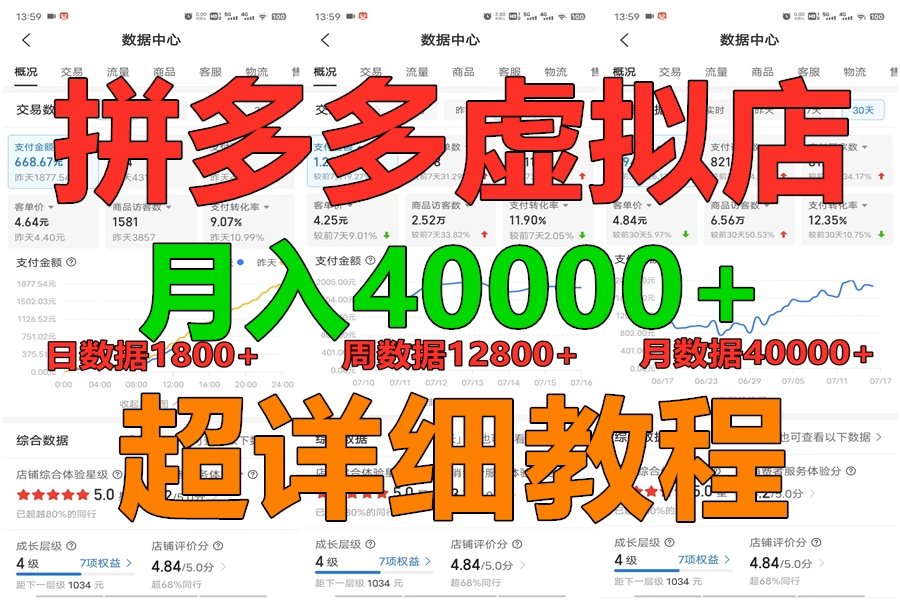 fy4032期-拼多多虚拟电商训练营月入40000+，全网最详细，你做你也行，暴利稳定长久