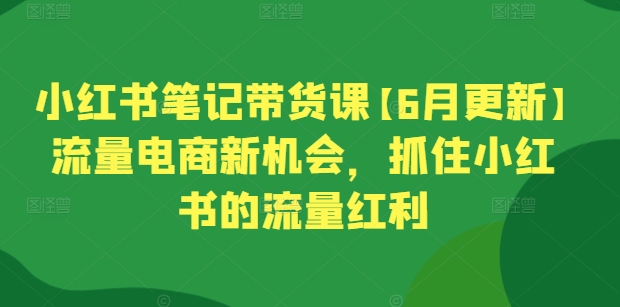 mp8268期-小红书笔记带货课【6月更新】流量电商新机会，抓住小红书的流量红利