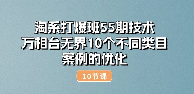 mp8360期-淘系打爆班55期技术：万相台无界10个不同类目案例的优化(10节)