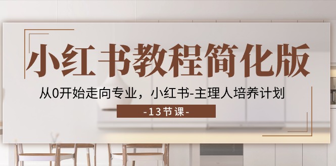 fy4223期-小红书教程简化版，从0开始走向专业，小红书主理人培养计划 (13节)