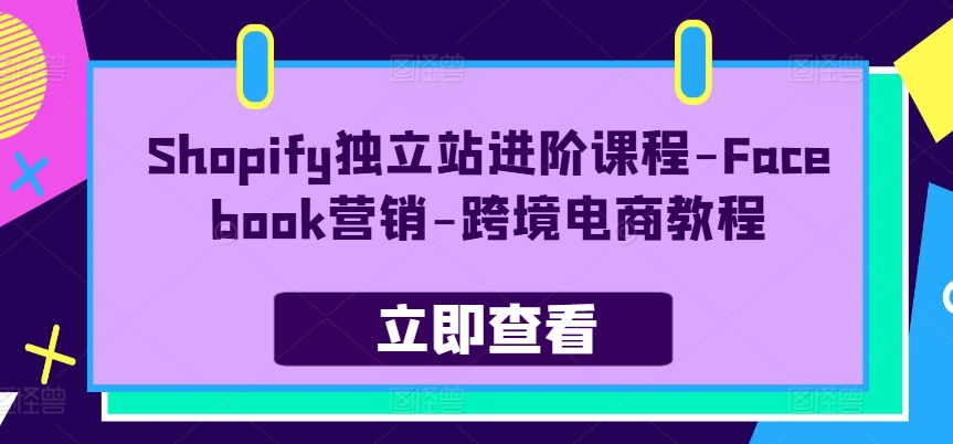 mp8413期-Shopify独立站进阶课程-Facebook营销-跨境电商教程